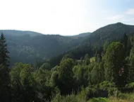 Pohled na vesnici Josefův Důl v horách