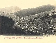 Historická pohlednice Josefova Dolu a horního Kamenického údolí v Jizerských horách